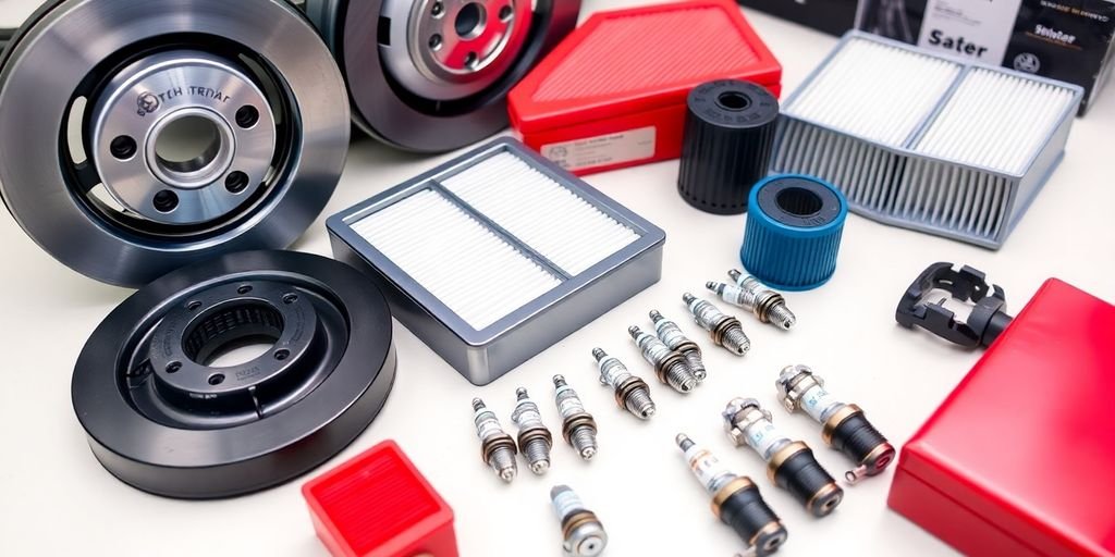 High-quality Skoda car parts on display for vehicles.